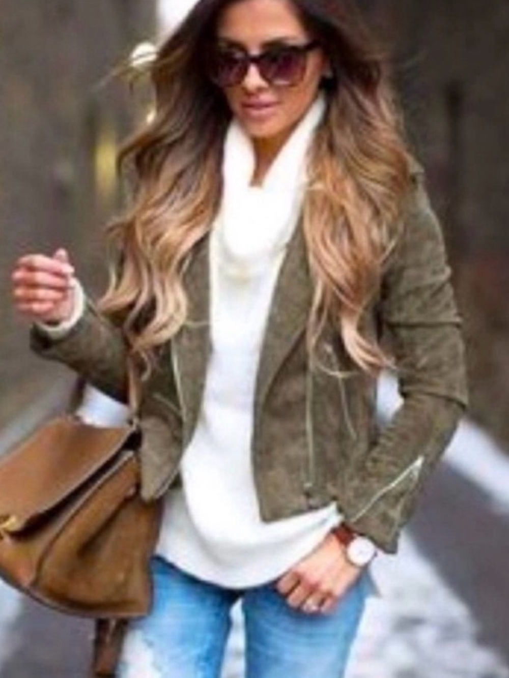 SL8 Olive Leather Biker Jacket